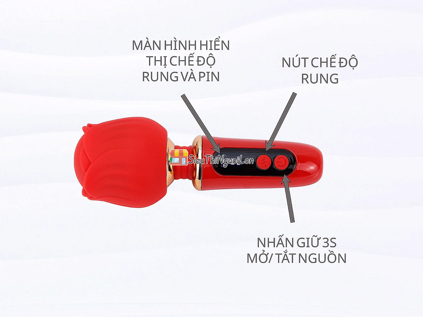 Máy massage điểm G nhánh hoa hồng đỏ