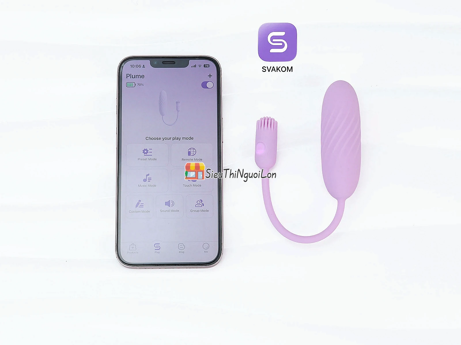 Trứng rung SVAKOM Plume – đuôi cọ mềm, điều khiển qua App