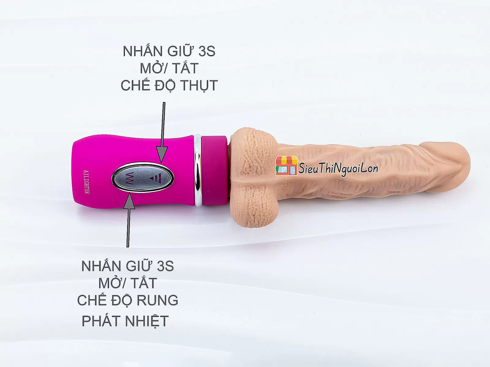 Dương vật giả rung thụt, phát nhiệt Ailighter pin sạc