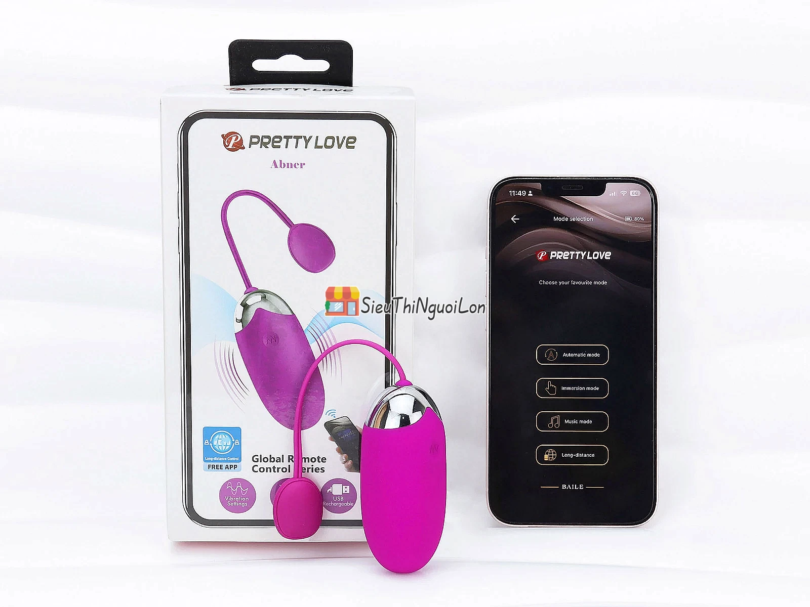 Trứng rung Pretty Love Abner – cực mạnh, chỉnh qua smartphone