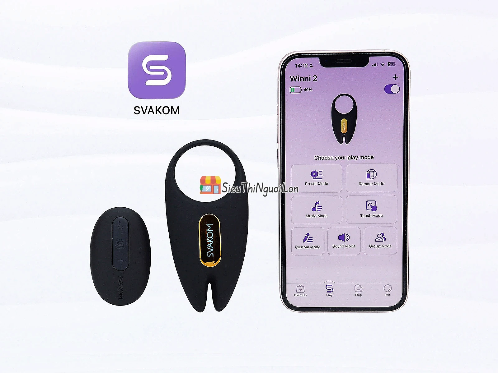 Vòng rung dương vật Svakom Winni 2 – remote và app điều khiển