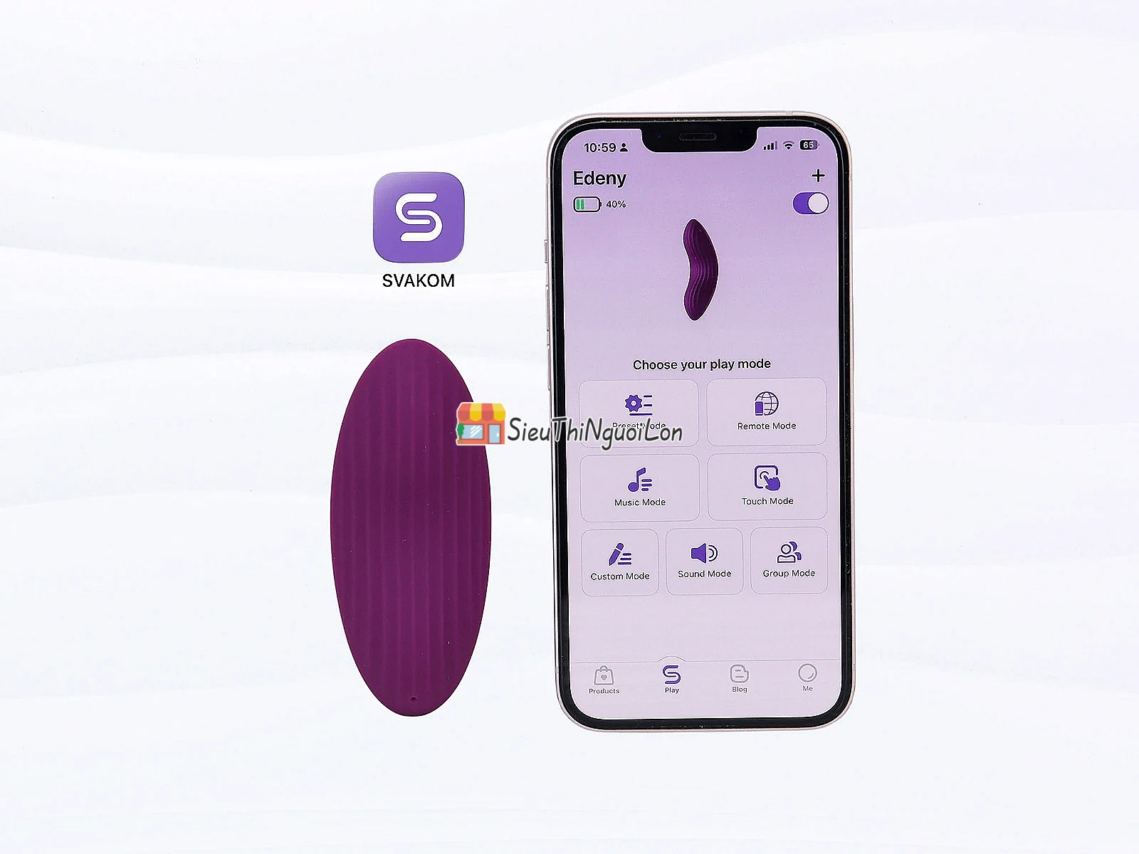 Lưỡi liếm âm đạo Svakom Edeny – siêu mềm, app, kèm quần lót