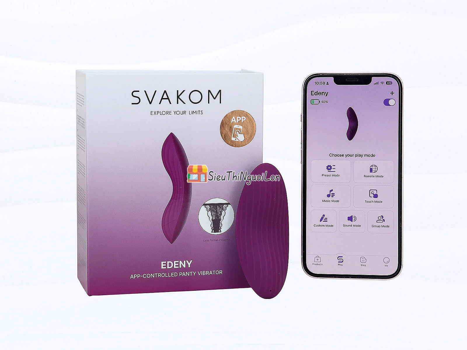 Lưỡi liếm âm đạo Svakom Edeny – siêu mềm, app, kèm quần lót