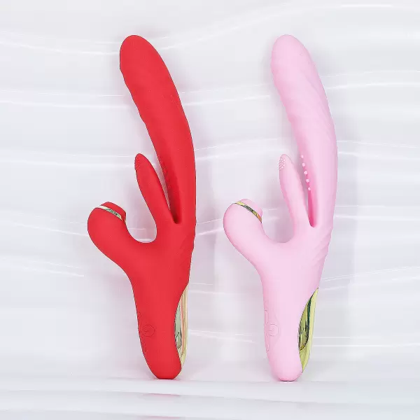 Dương vật giả đa năng có 2 nhánh phụ rung thụt kích thích điểm G