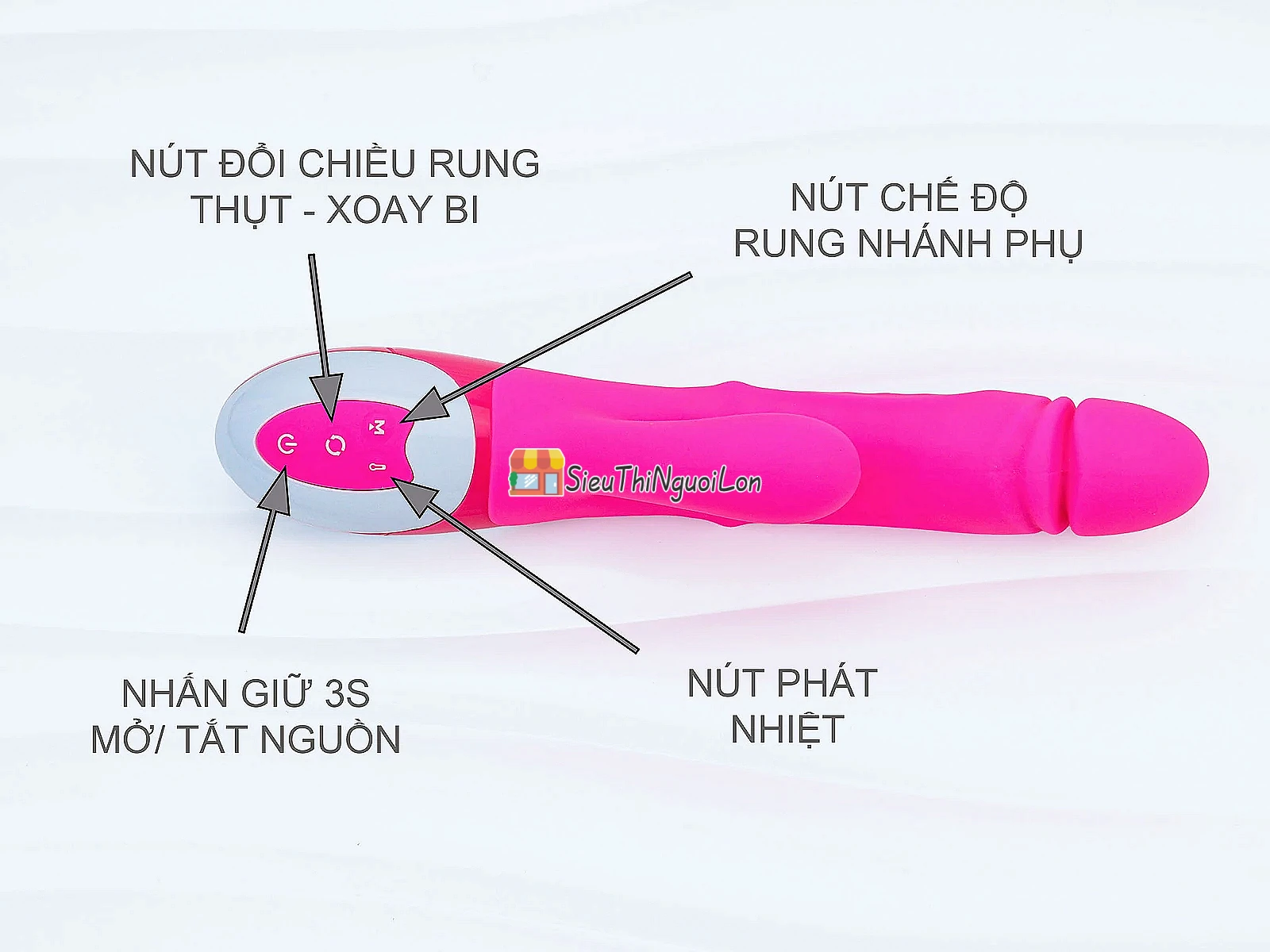 Dương vật giả Nalone Wave ấm nóng cao cấp có bi rung giật pin sạc
