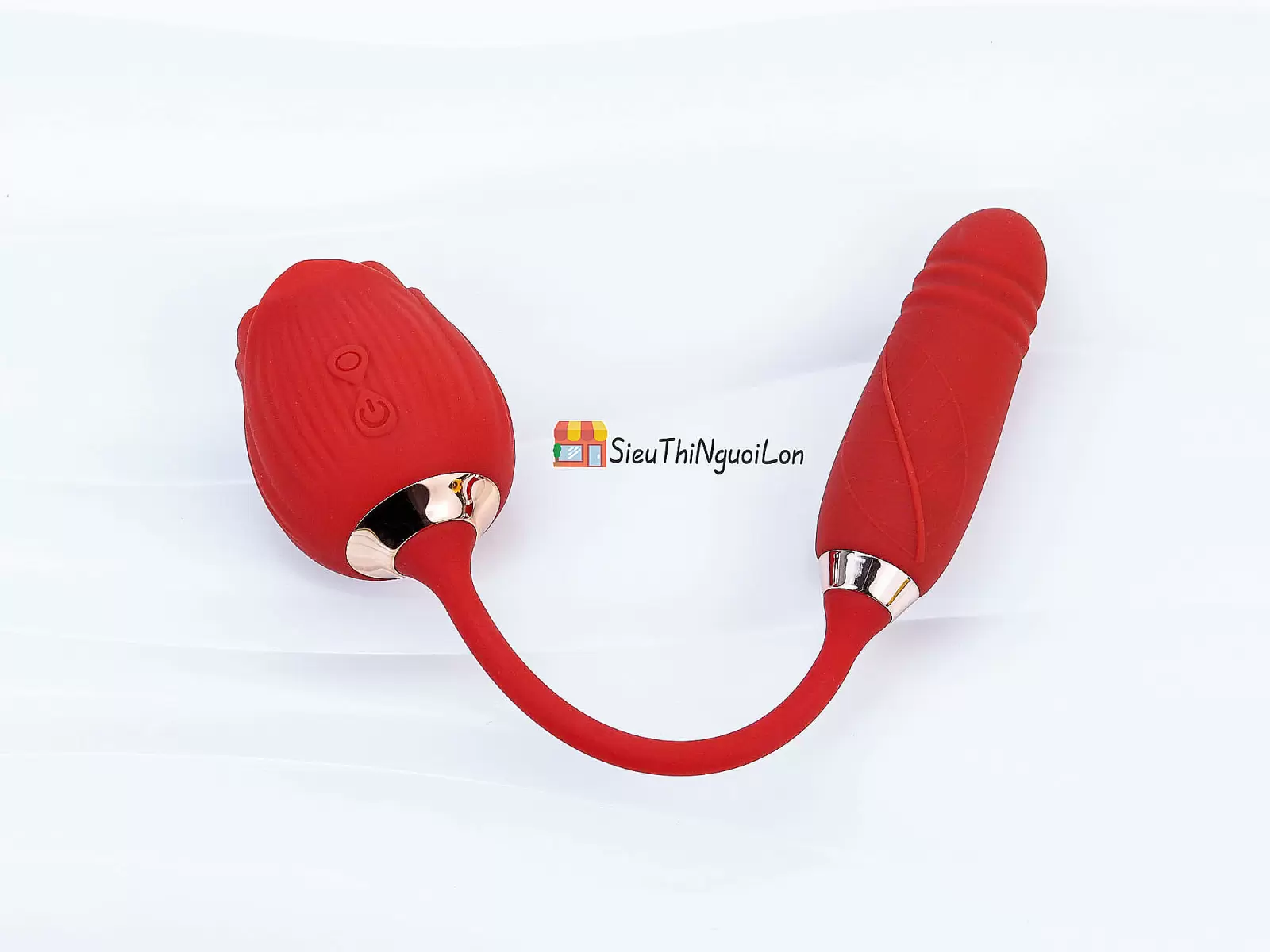 Trứng rung hoa hồng hai đầu lưỡi đánh và trứng rung thụt pin sạc