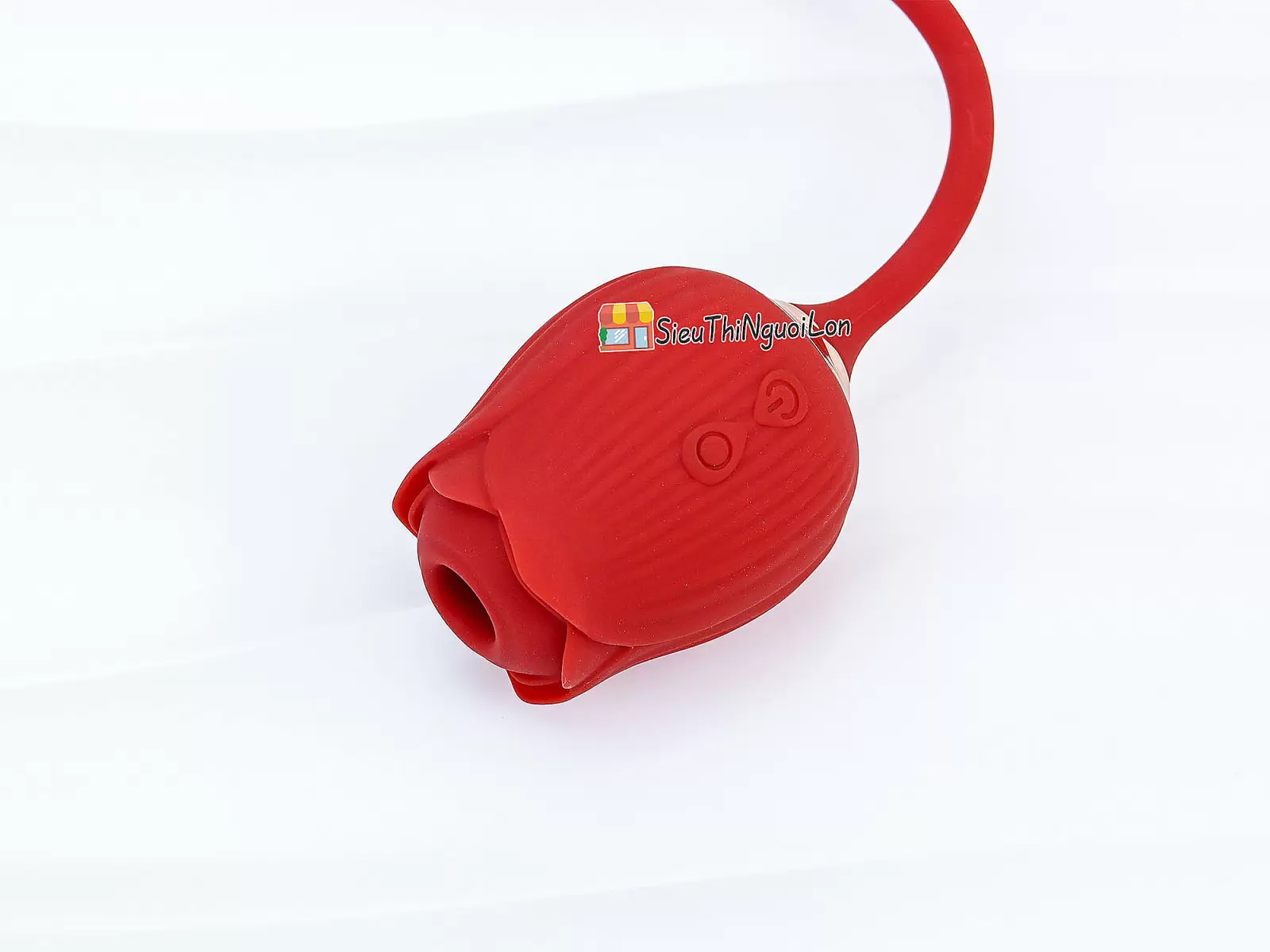 Trứng rung hoa hồng hai đầu lưỡi đánh và trứng rung thụt pin sạc