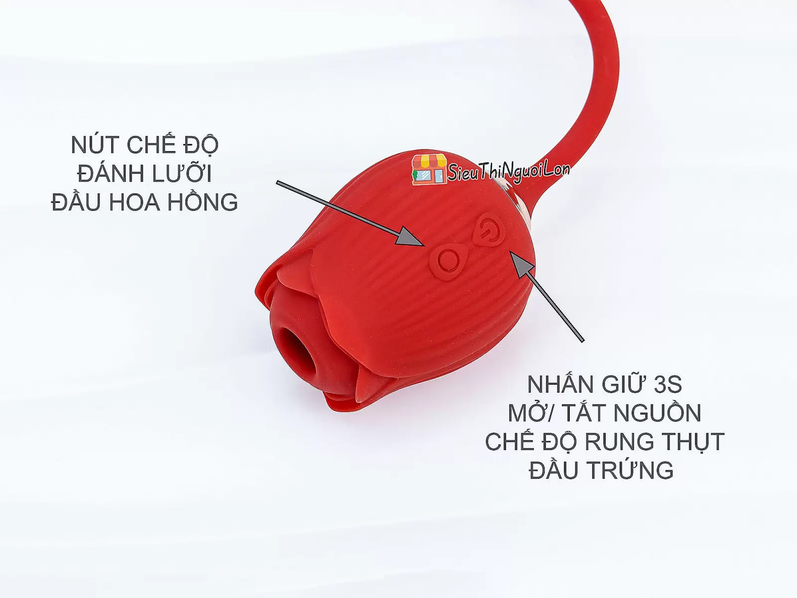 Trứng rung hoa hồng hai đầu lưỡi đánh và trứng rung thụt pin sạc