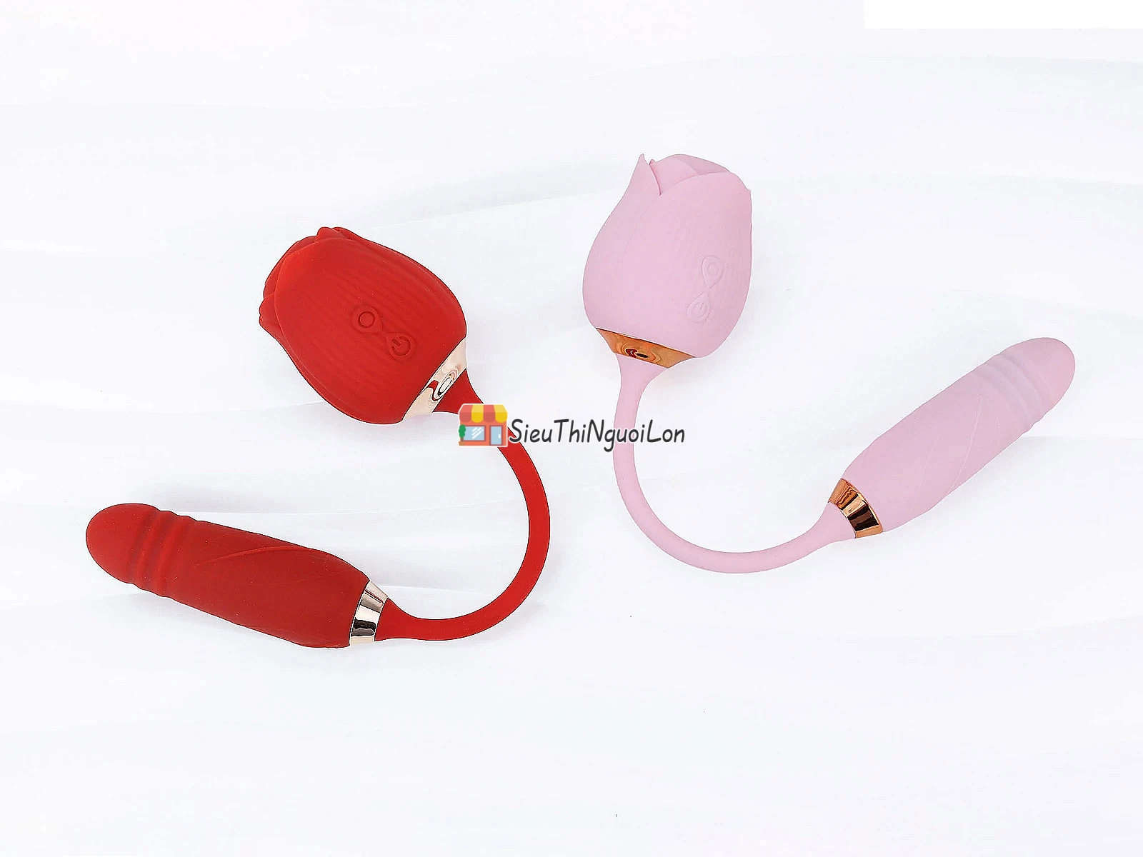 Trứng rung hoa hồng 2 đầu – lưỡi đánh và trứng thụt pin sạc