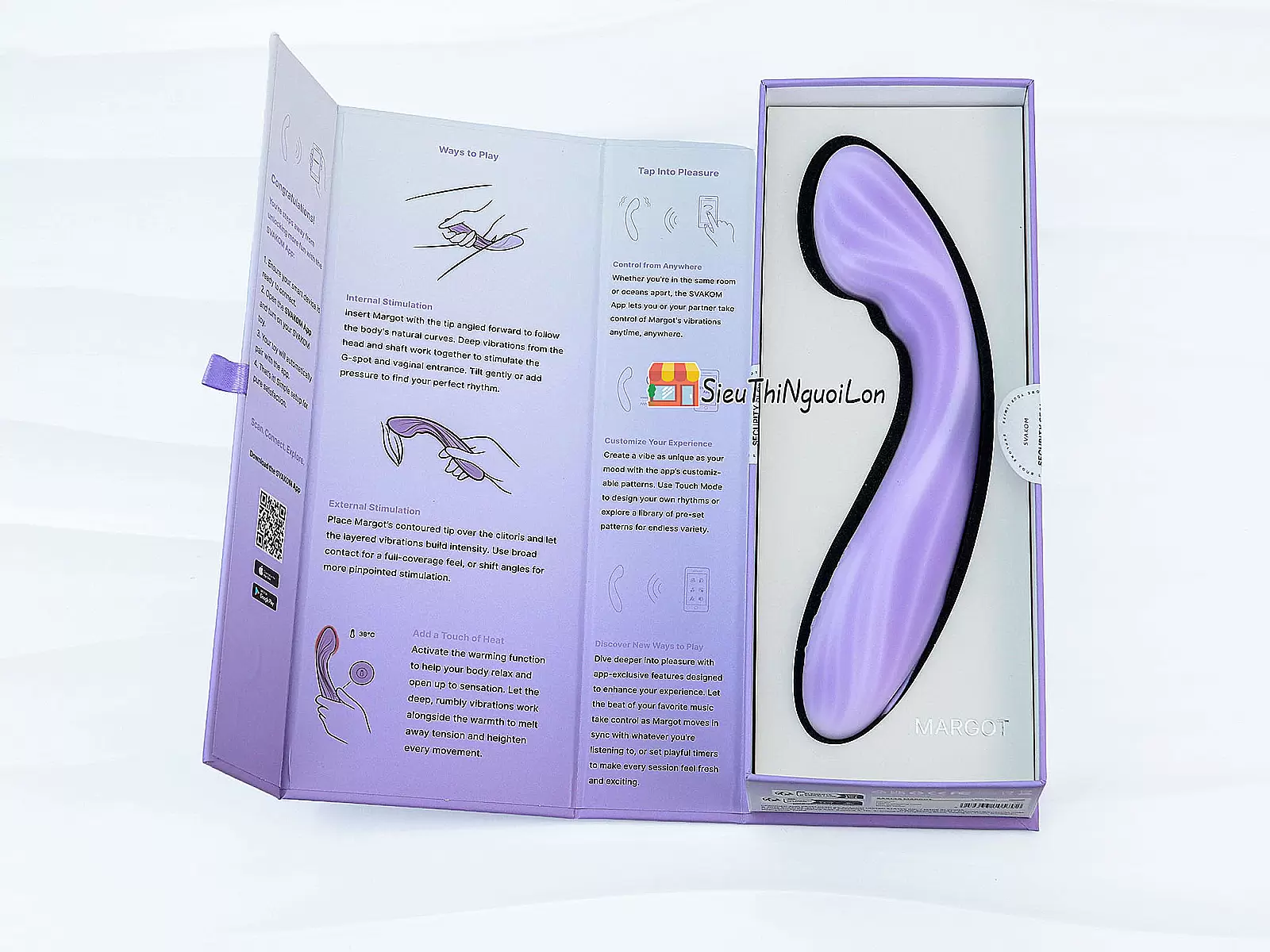 Máy massage Svakom Margot nhiều chế độ rung kết nối từ xa qua App điện thoại