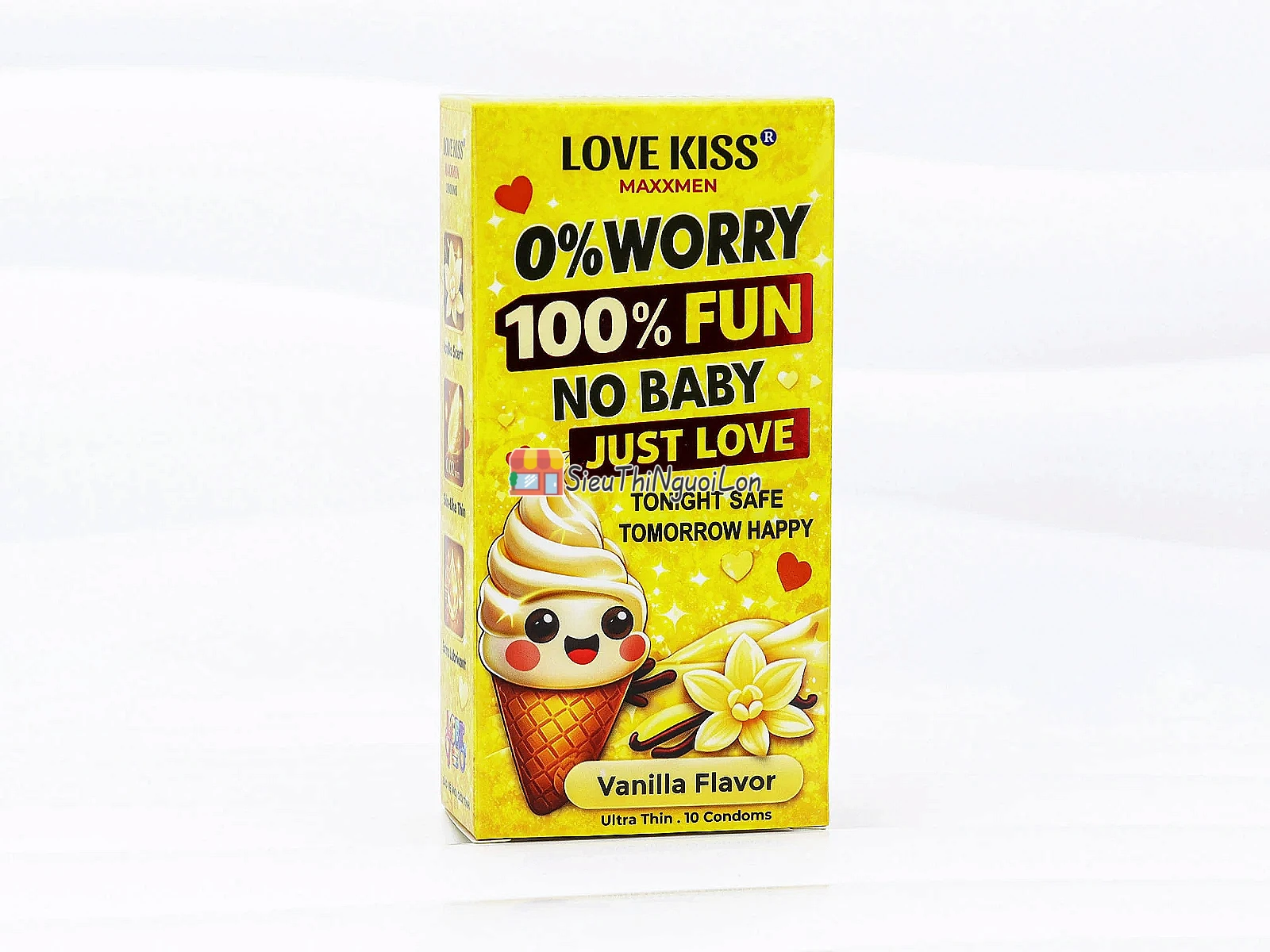 Bao cao su LOVE KISS Vanilla – siêu mỏng, hương vani