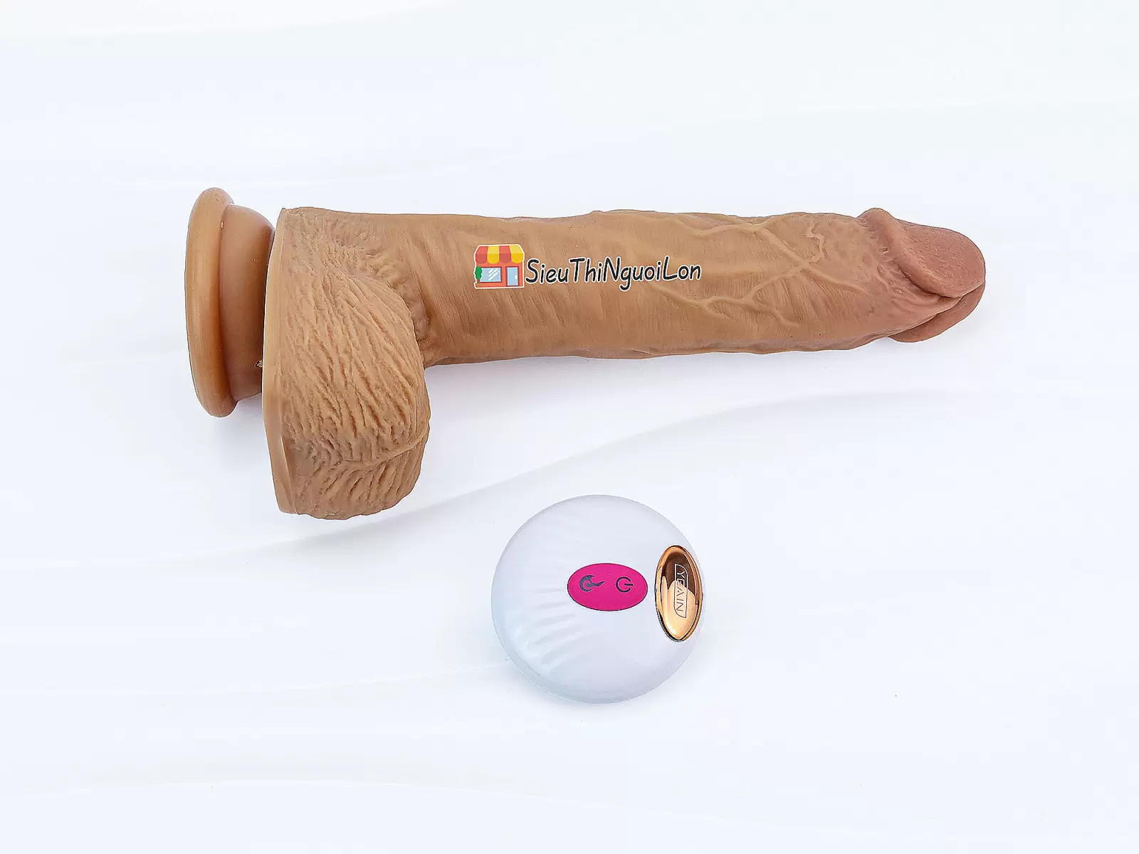 Dương vật giả có đế Yeain Real Dildo rung, thụt phát nhiệt