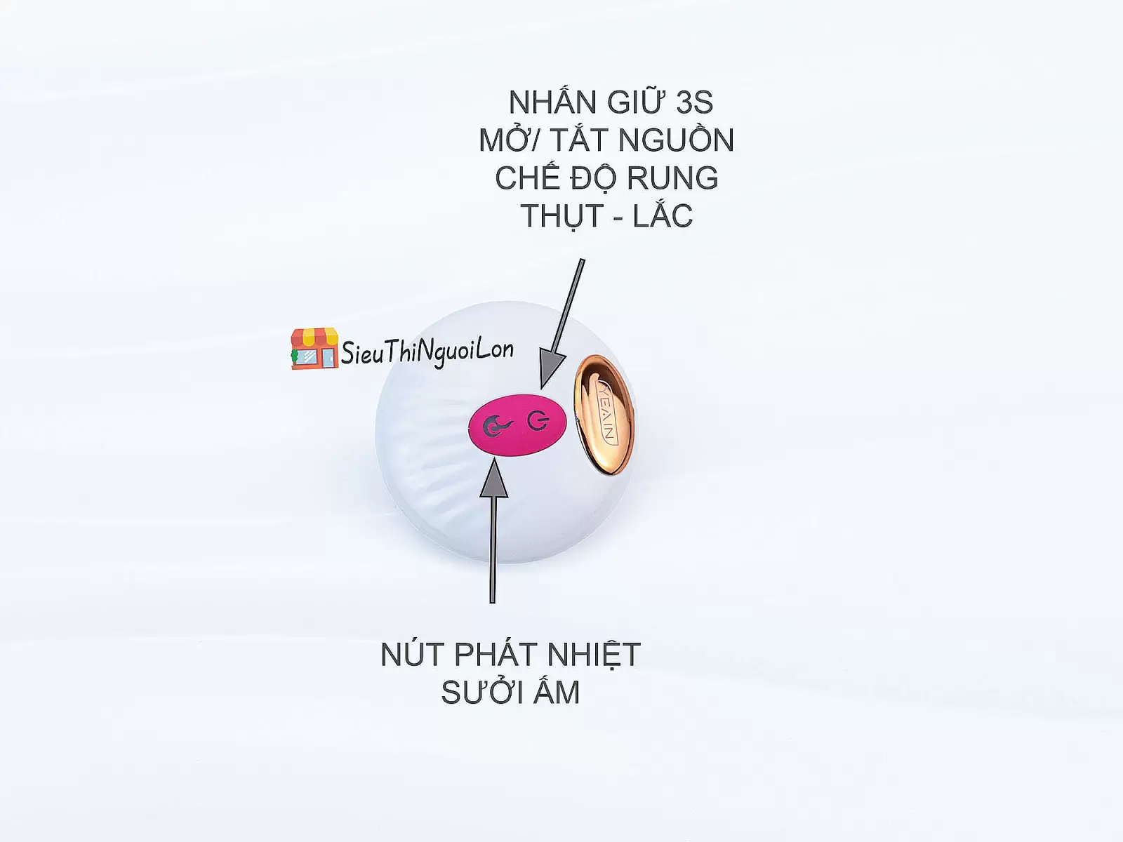 Dương vật giả có đế Yeain Real Dildo rung, thụt phát nhiệt