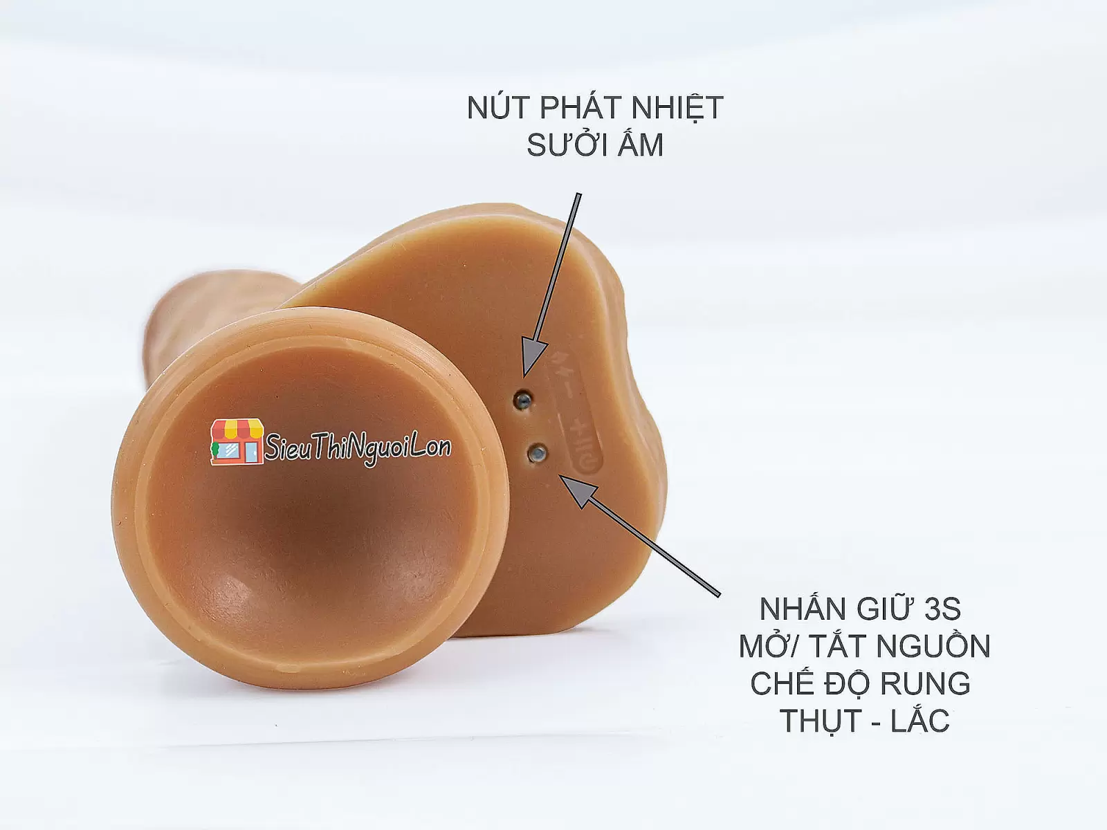 Dương vật giả có đế Yeain Real Dildo rung, thụt phát nhiệt