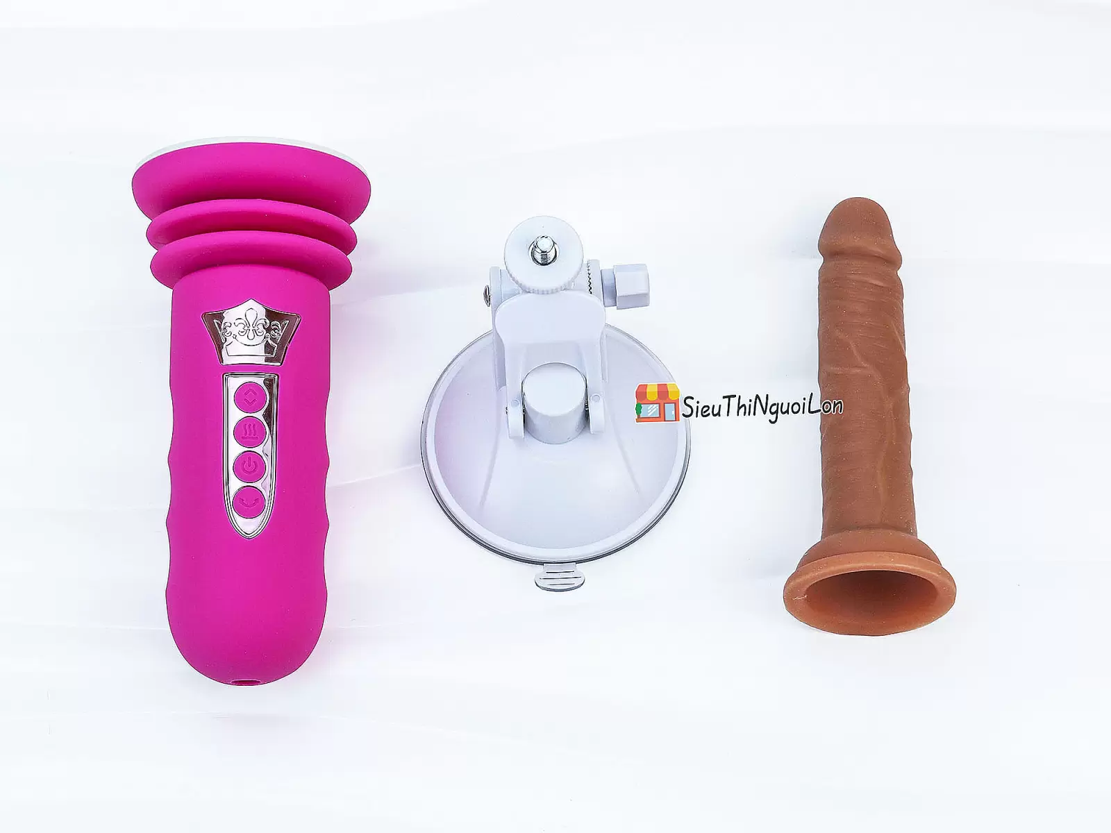 Đế gắn dương vật có đế rung thụt pin sạc (không bao gồm dương vật giả)