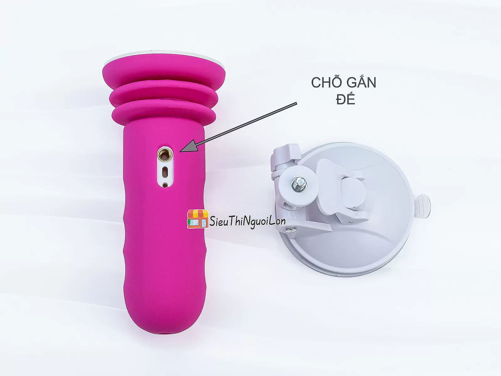 Đế gắn dương vật có đế rung thụt pin sạc (không bao gồm dương vật giả)