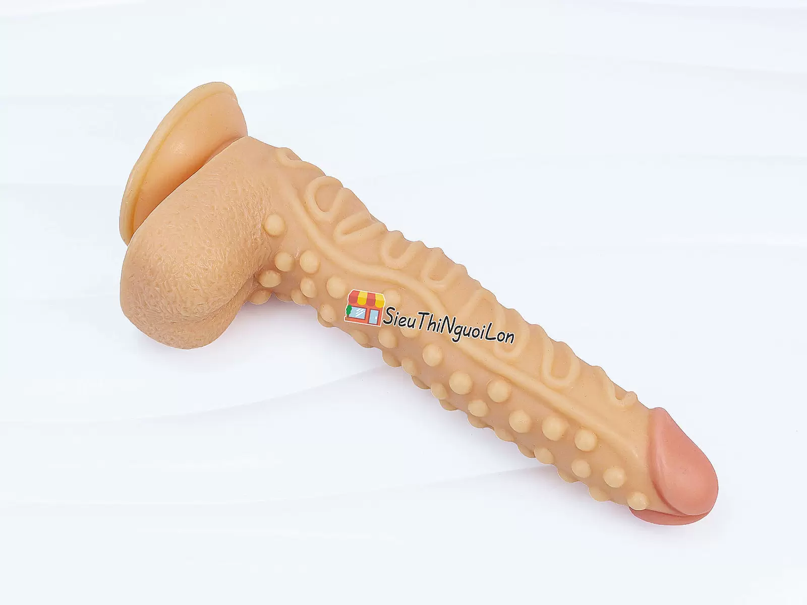 Dương vật giả có đế màu da gân guốc siêu khủng