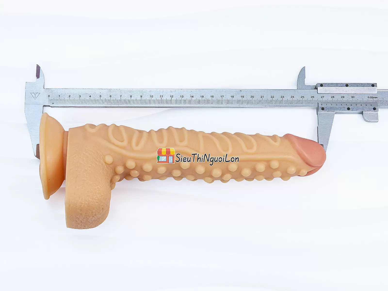 Dương vật giả có đế màu da gân guốc siêu khủng