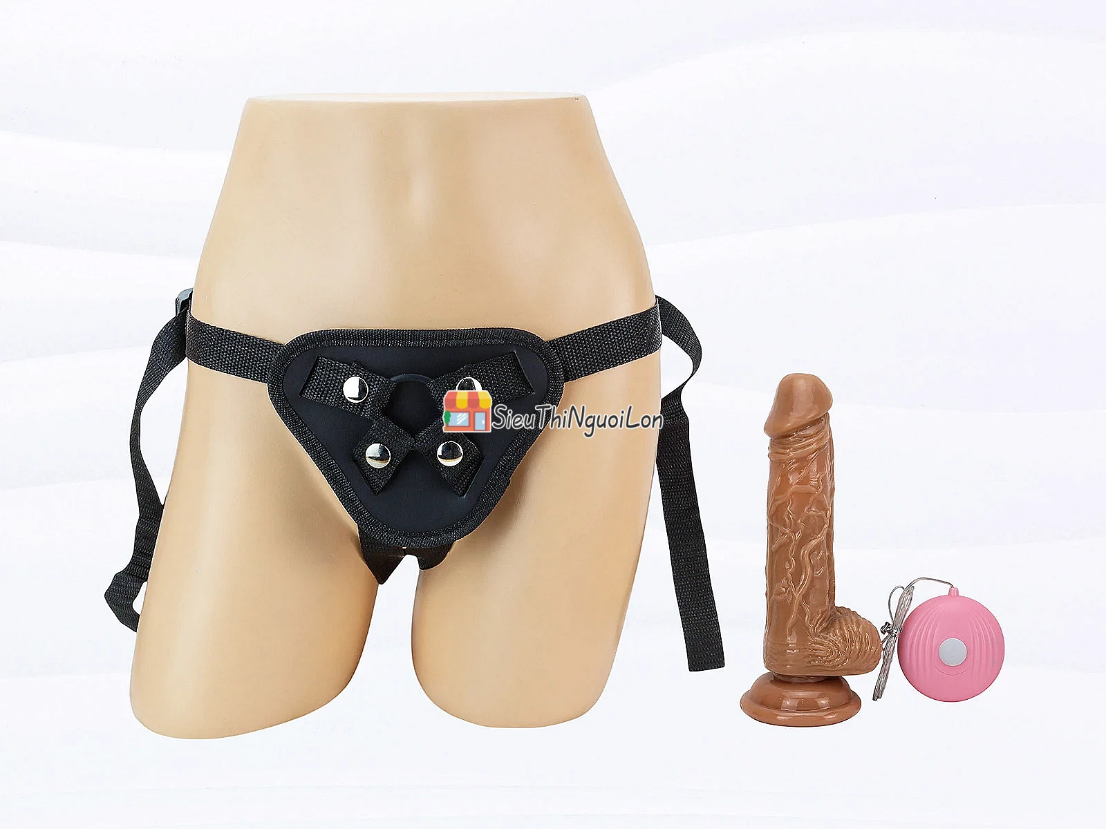 Cu giả dây đeo có bìu kèm điều khiển rung nhiều chế độ