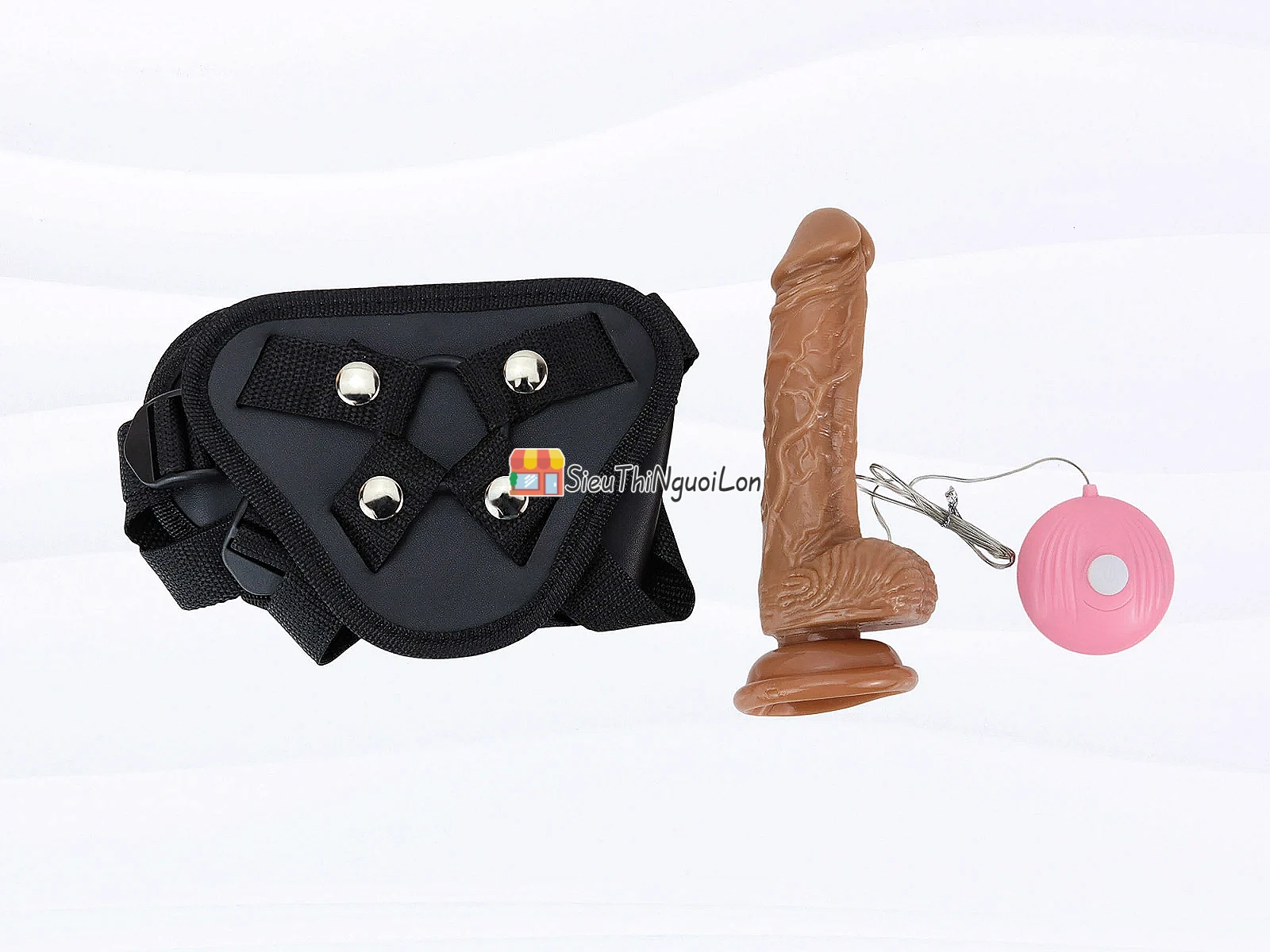 Cu giả dây đeo có bìu kèm điều khiển rung nhiều chế độ