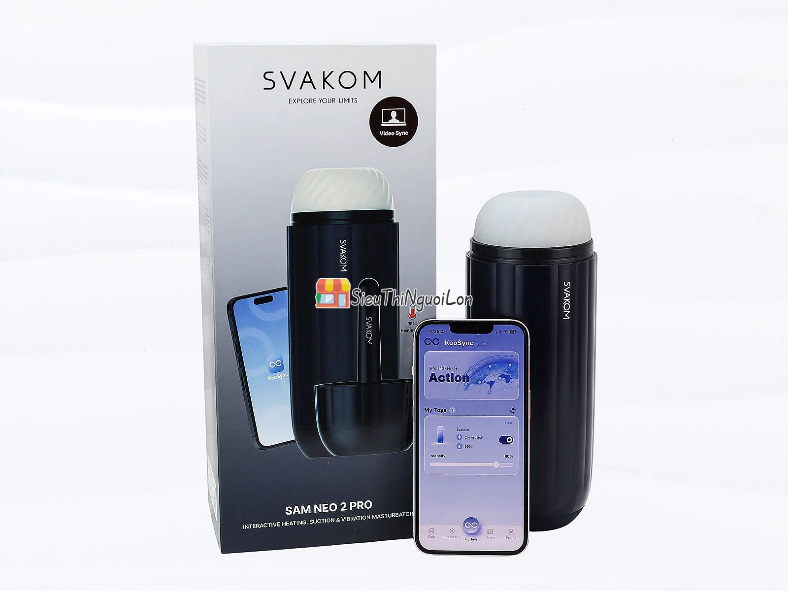 Máy thủ dâm Svakom Sam Neo 2 Pro – hút rung, sưởi ấm 38°C
