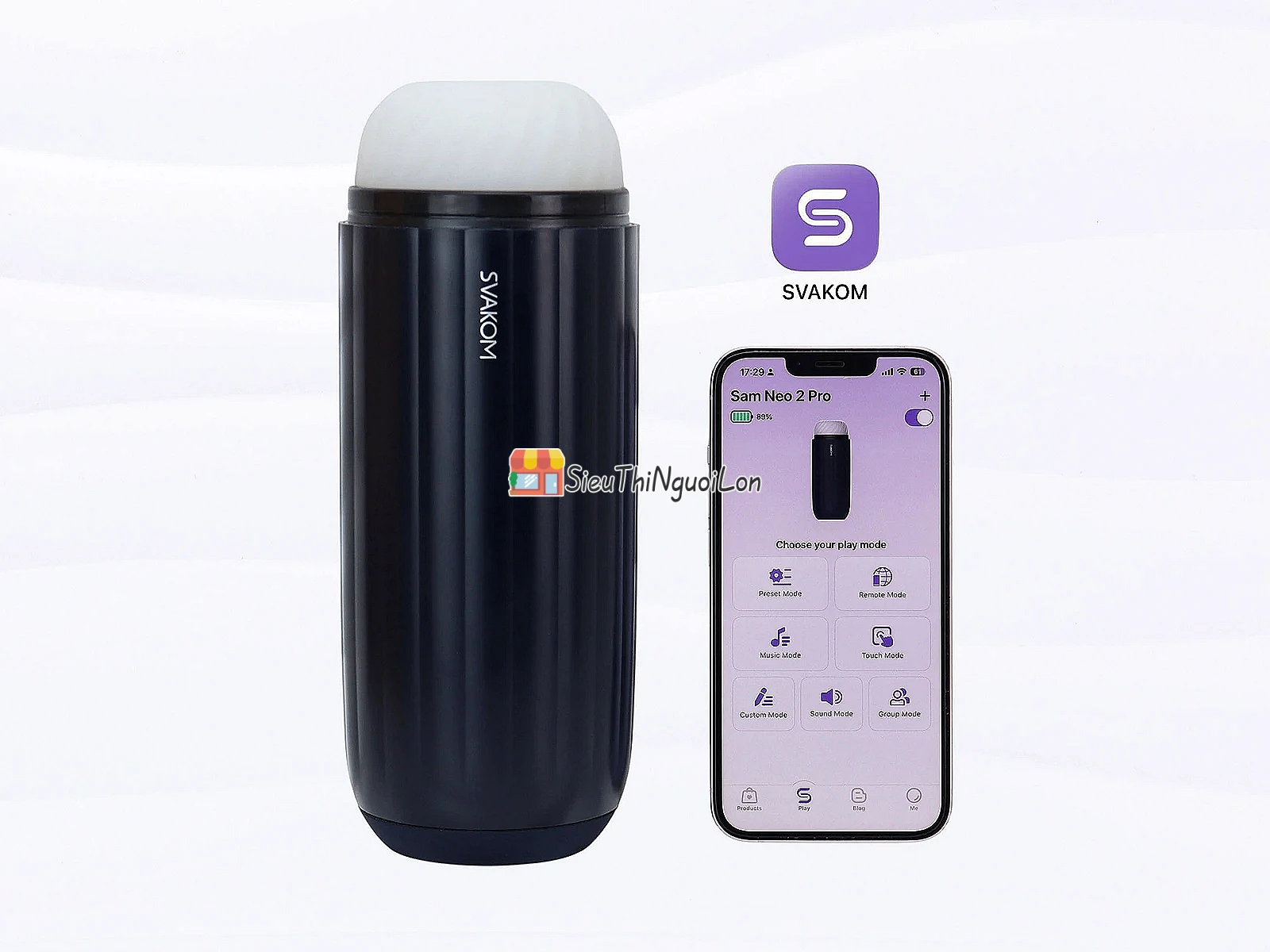 Máy thủ dâm Svakom Sam Neo 2 Pro – hút rung, sưởi ấm 38°C