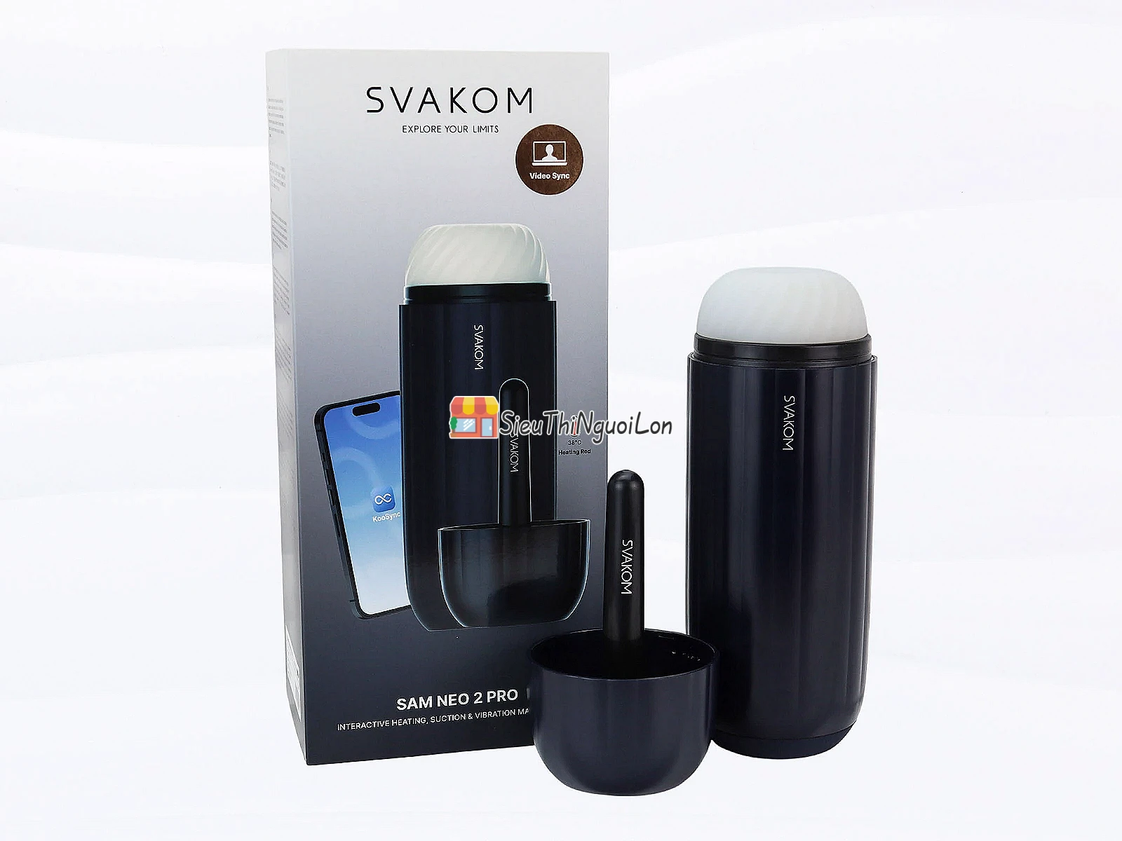 Máy thủ dâm Svakom Sam Neo 2 Pro – hút rung, sưởi ấm 38°C