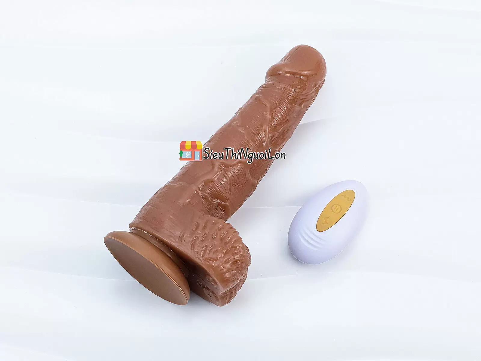 Dương vật giả có đế rung - ngoáy - phát nhiệt kèm điều khiển