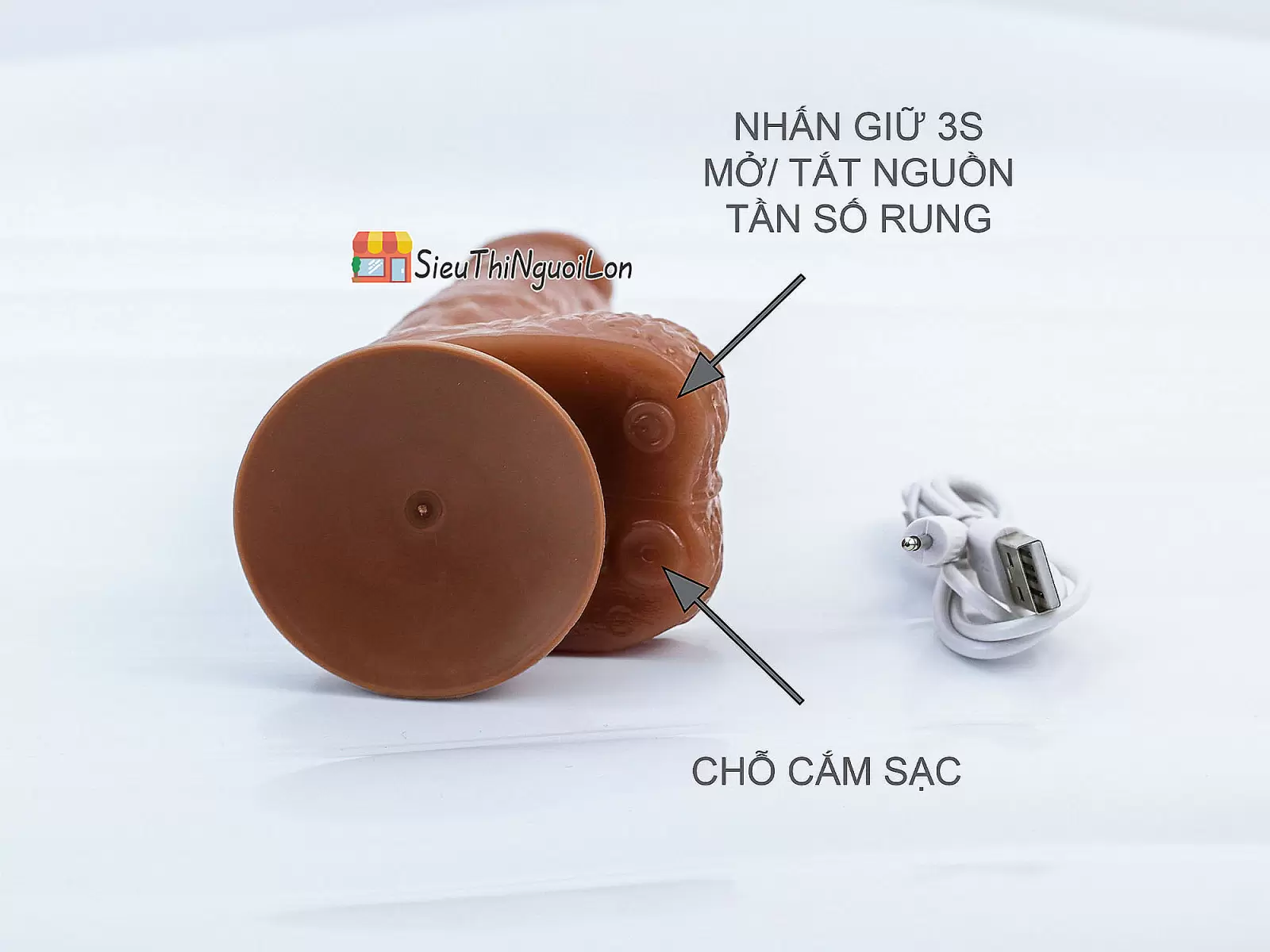 Dương vật giả có đế rung - ngoáy - phát nhiệt kèm điều khiển