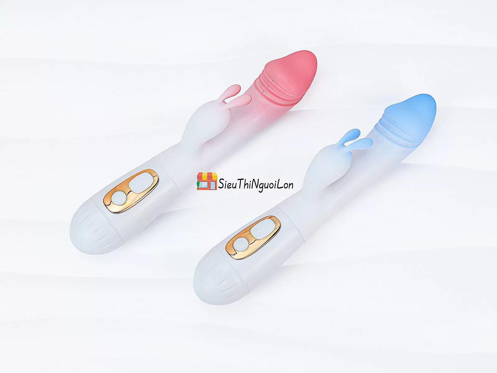 Cu giả đa năng có nhánh tai thỏ JIUAI trắng hồng pin tích hợp