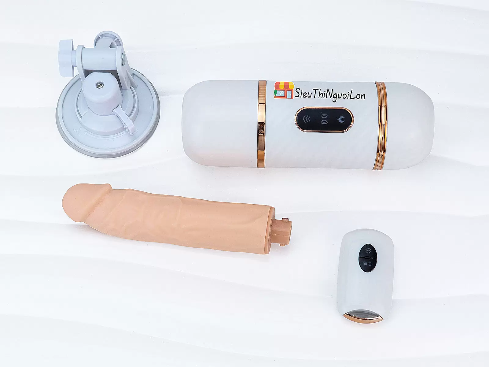 Dương vật giả Cyclone Fire có đế rung thụt remote điều khiển