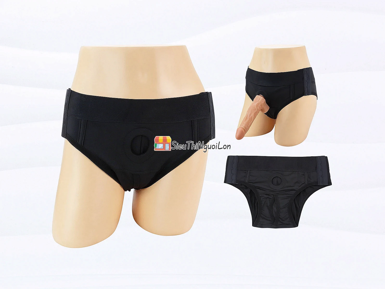 Quần chip gắn cu giả đơn – silicon strap-on nhanh