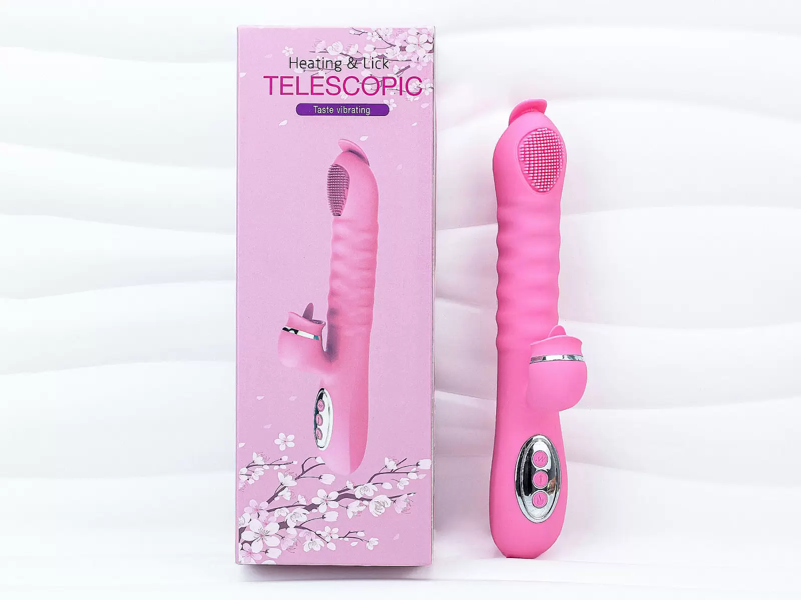 Cu giả Telescopic 2 đầu lưỡi – liếm rung thụt combo