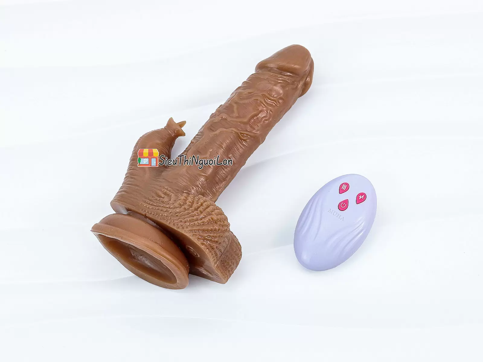 Dương vật giả 2 đầu rung - thụt - ngoáy điều khiển từ xa