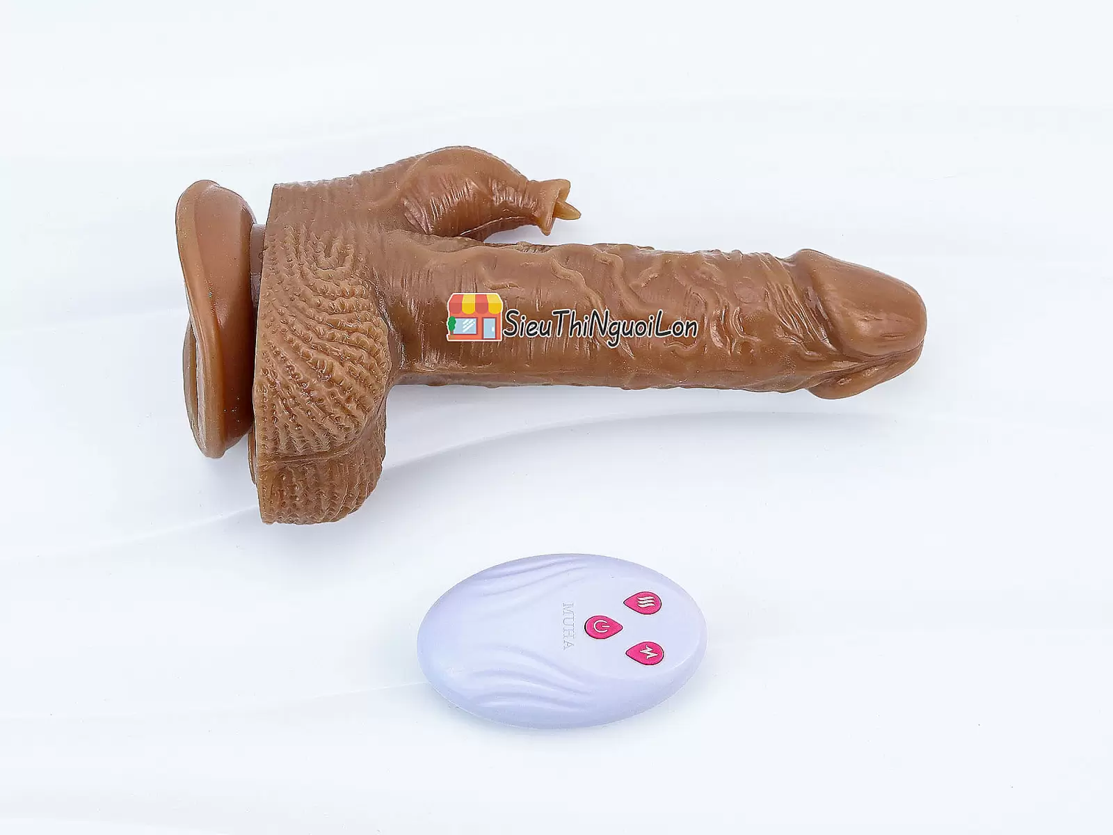 Dương vật giả 2 đầu rung - thụt - ngoáy điều khiển từ xa