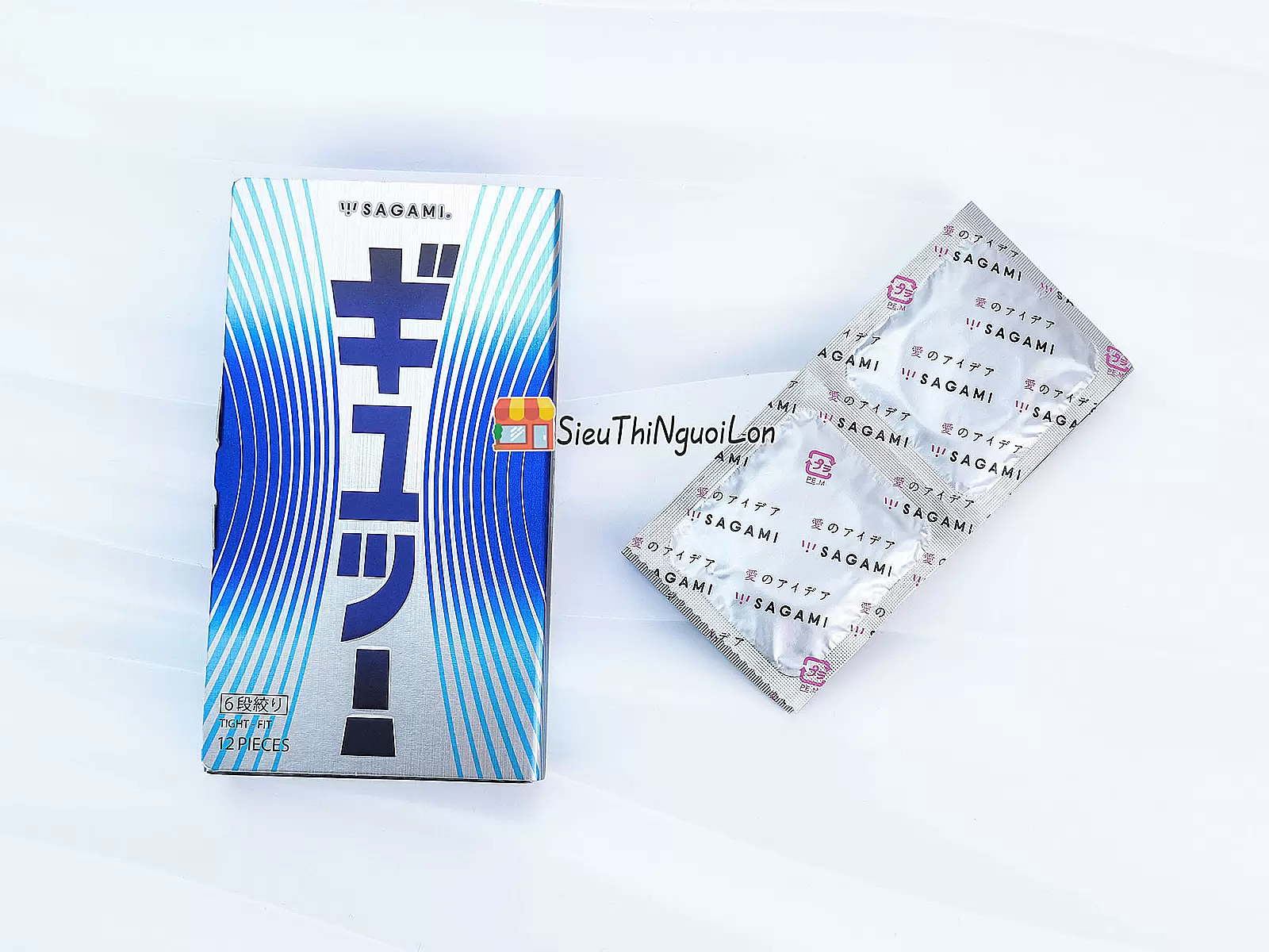 Bao cao su Sagami Tight-Fit hộp 12 bao thiết kế siêu mỏng