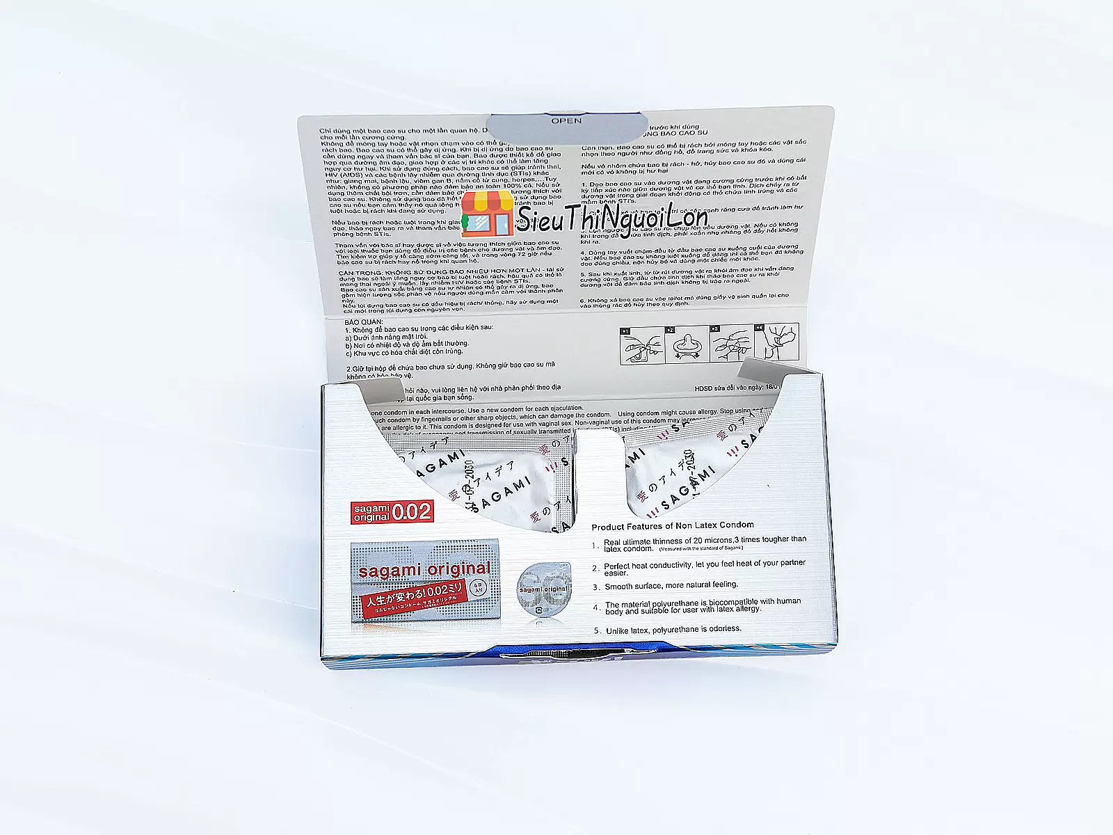 Bao cao su Sagami Tight-Fit hộp 12 bao thiết kế siêu mỏng
