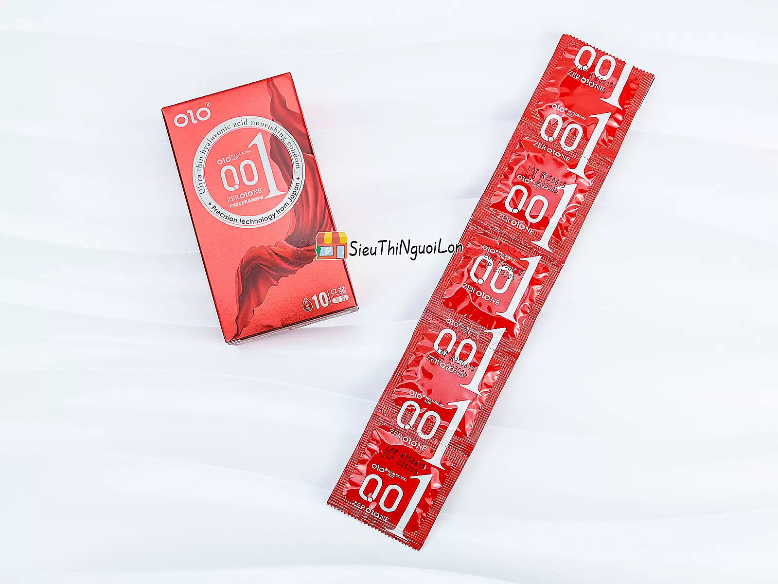 Bao cao su OLO Thin 001 Square Red gai nổi đặc biệt, siêu mỏng