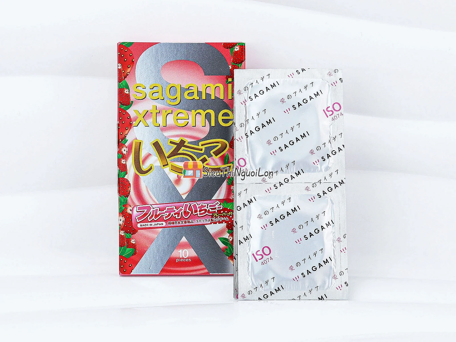 Bao cao su Sagami Xtreme Strawberry – siêu mỏng, hương dâu