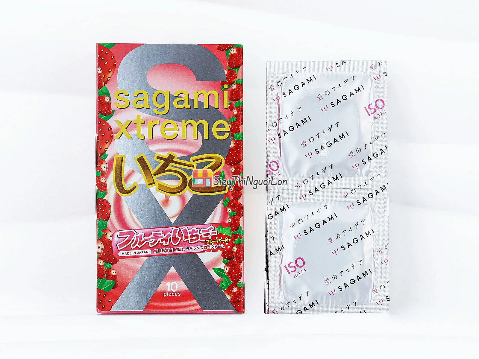 Bao cao su Sagami Xtreme Strawberry – siêu mỏng, hương dâu