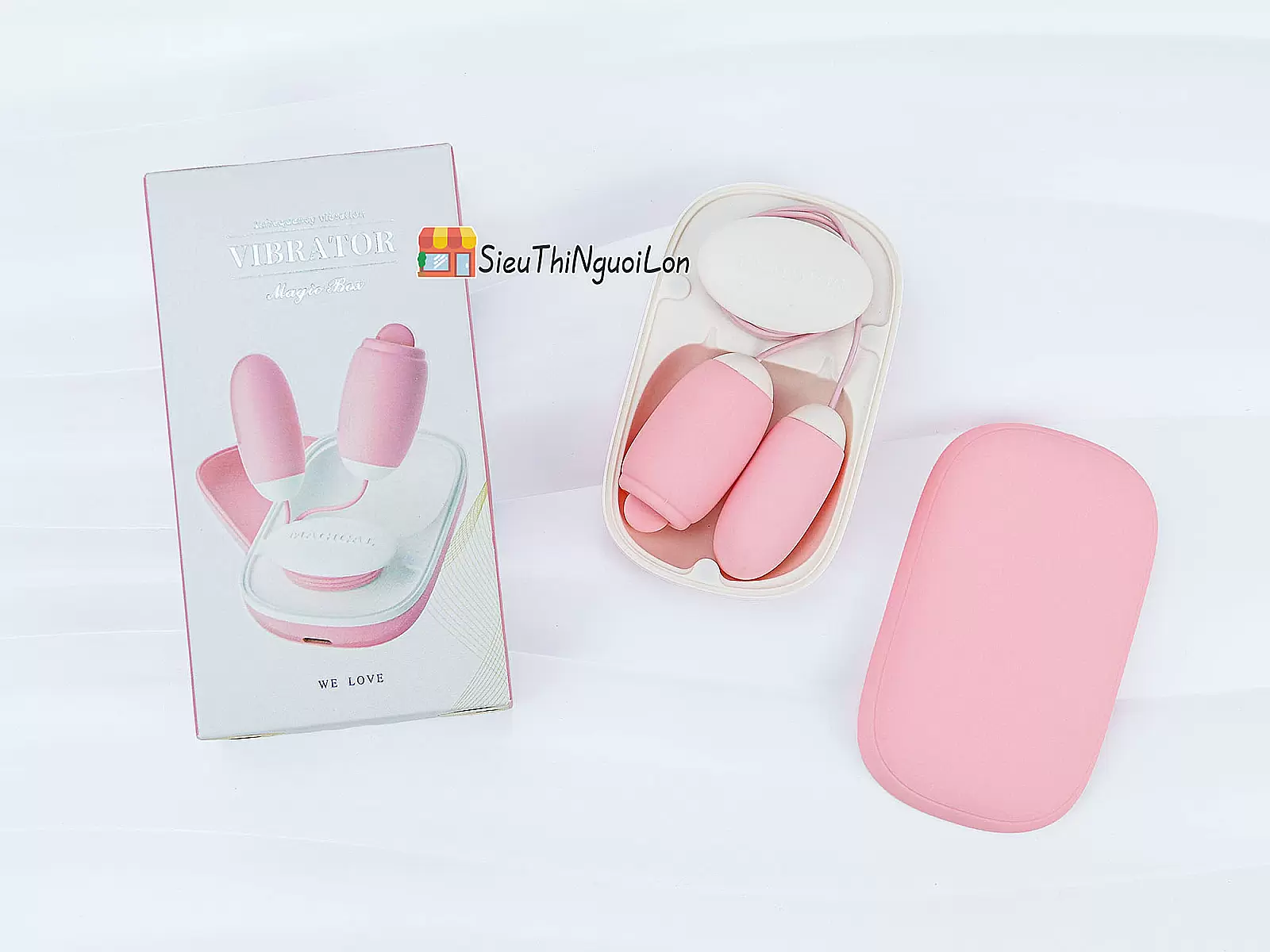 Trứng massage Vibrator Magic Box – 2 đầu trứng & lưỡi liếm cao cấp
