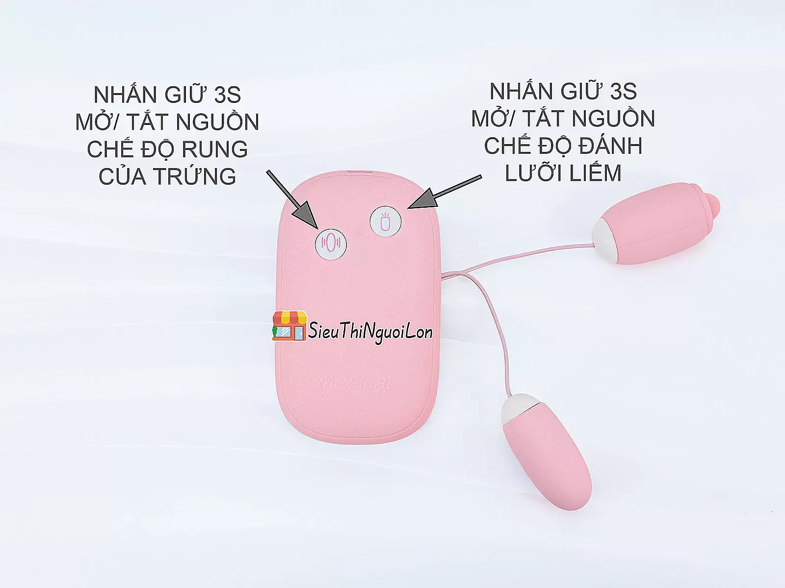 Trứng massage Vibrator Magic Box – 2 đầu trứng & lưỡi liếm cao cấp