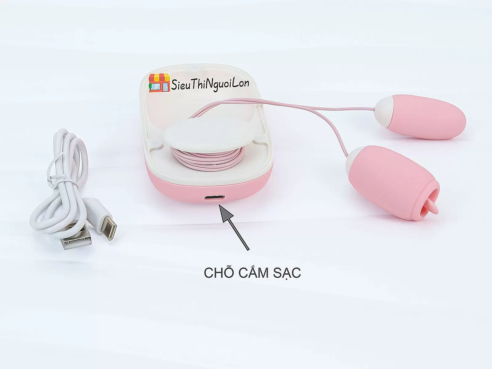 Trứng massage Vibrator Magic Box – 2 đầu trứng & lưỡi liếm cao cấp