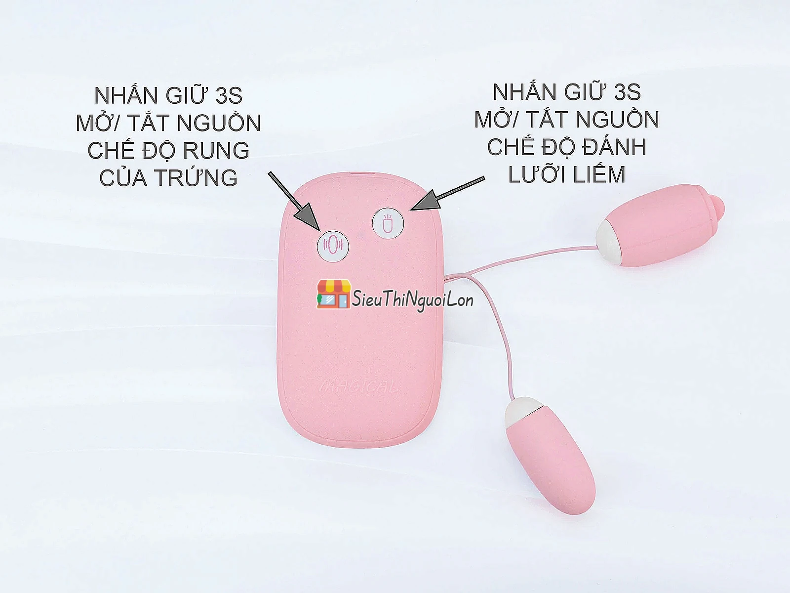 Trứng rung Vibrator Magic Box – 2 đầu trứng và lưỡi liếm