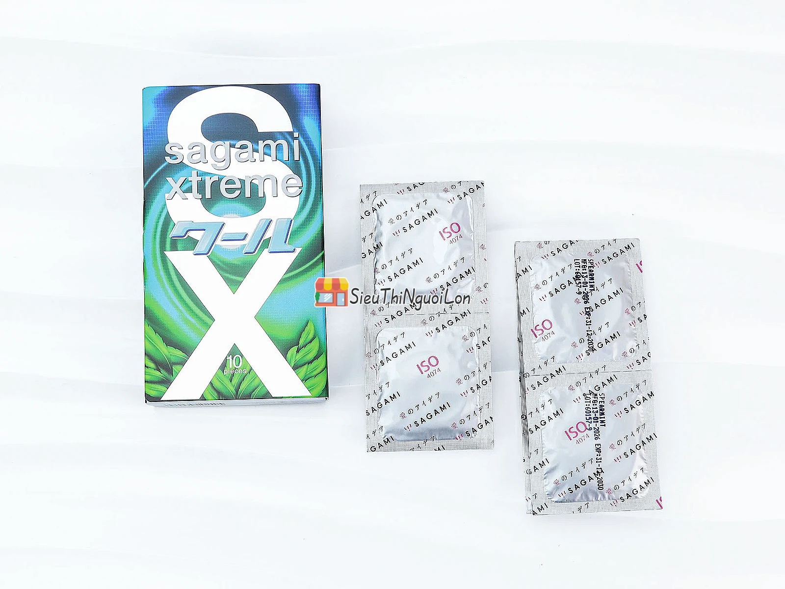 Bao cao su Sagami Xtreme Amino Gold Spearmint siêu mỏng, hương bạc hà mát lạnh