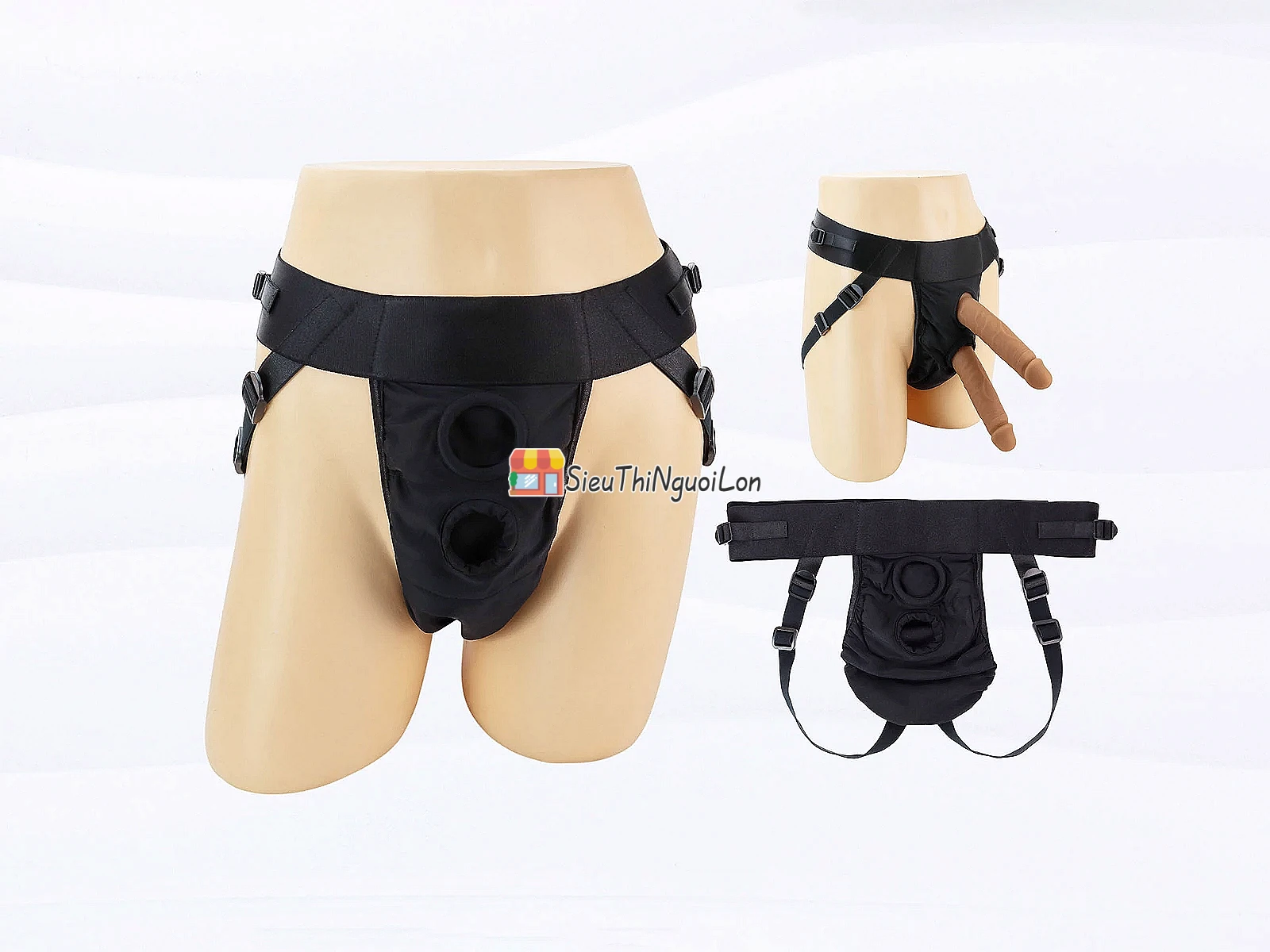 Quần dây đeo harness gắn 2 cu giả – tùy chọn size