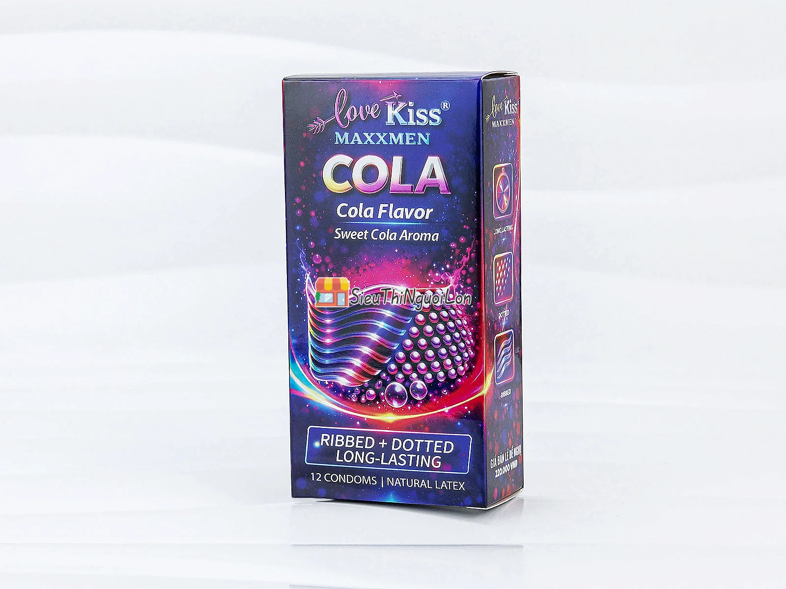 Bao cao su Love Kiss Maxxmen Cola hương Cola ngọt ngào, gân gai kích thích, hỗ trợ kéo dài thời gian