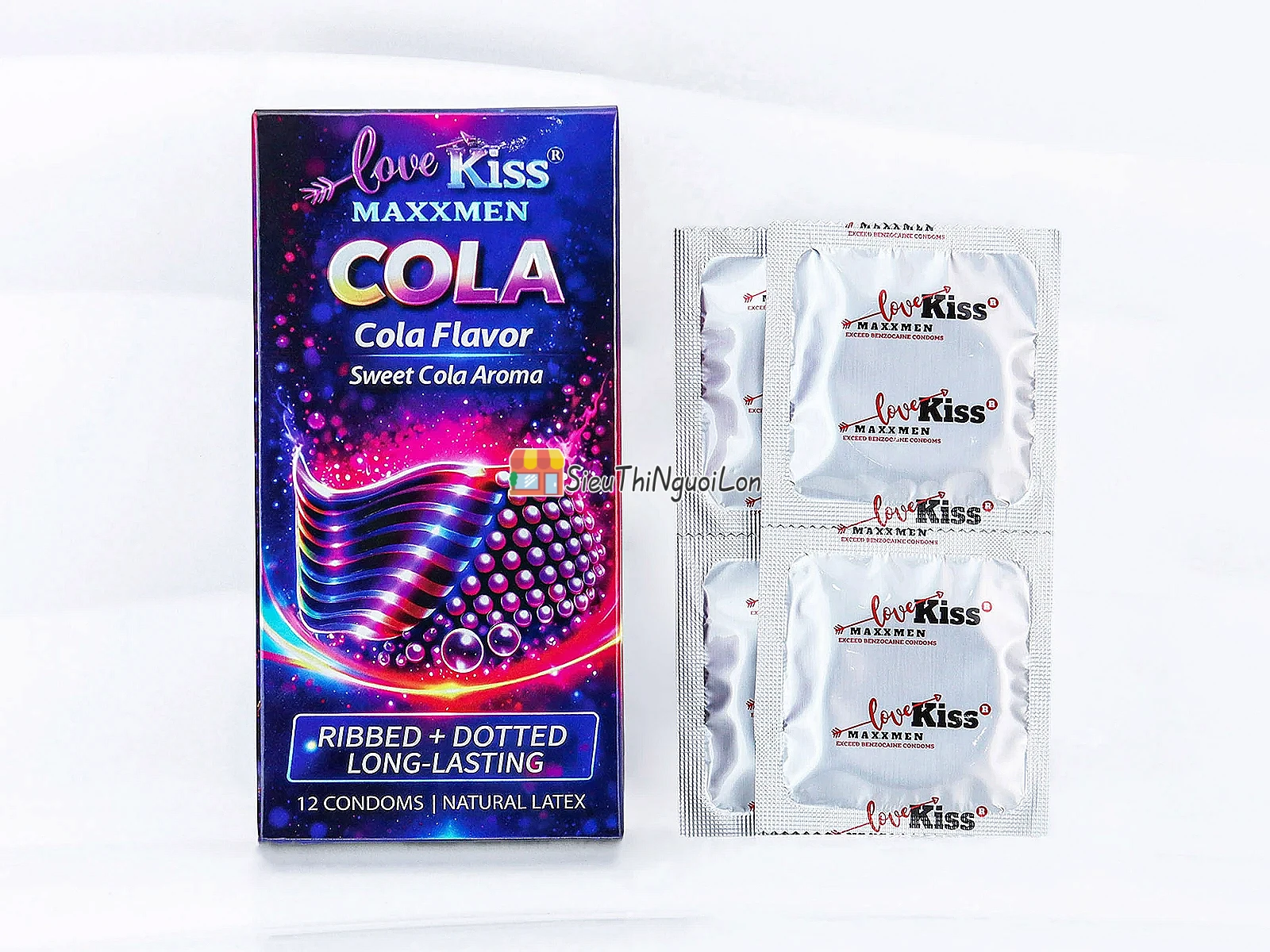 Bao cao su Love Kiss Maxxmen Cola – gân gai, hương cola
