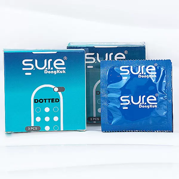Bao cao su Sure Dongkuk Dotted hộp 3 – gai nổi tăng ma sát