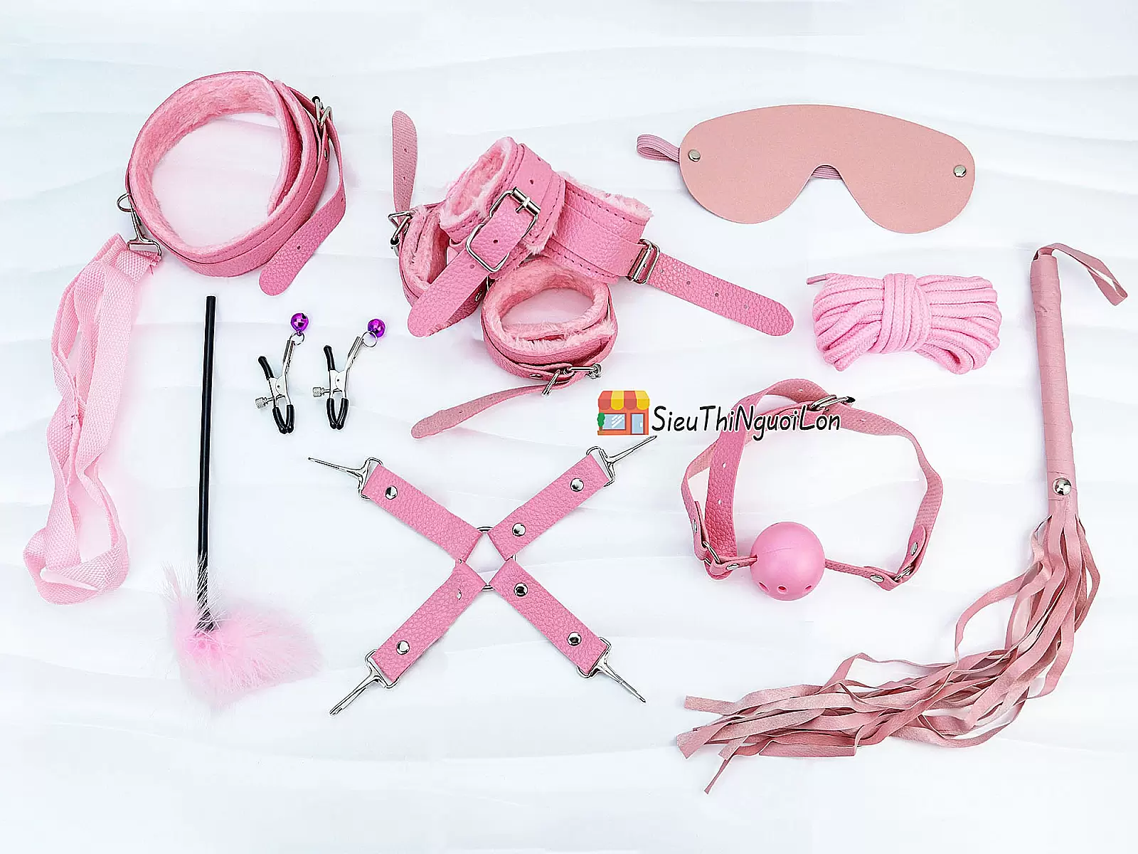 Bộ đồ chơi bạo dâm 10 món màu hồng gợi cảm